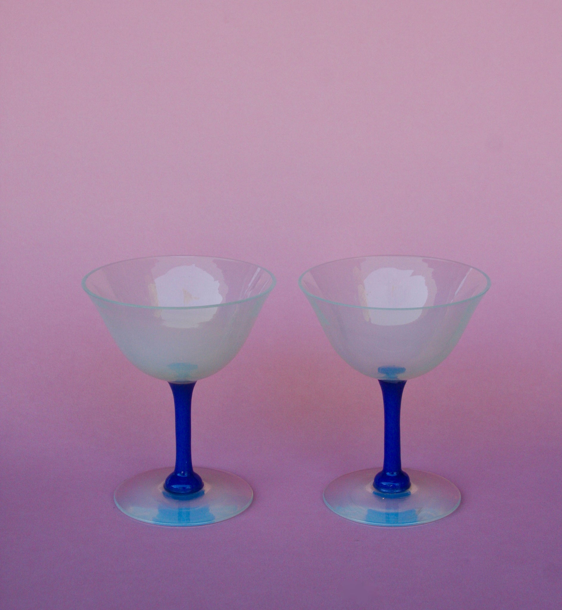 Pair of Vintage Opalescent Coupe Glasses