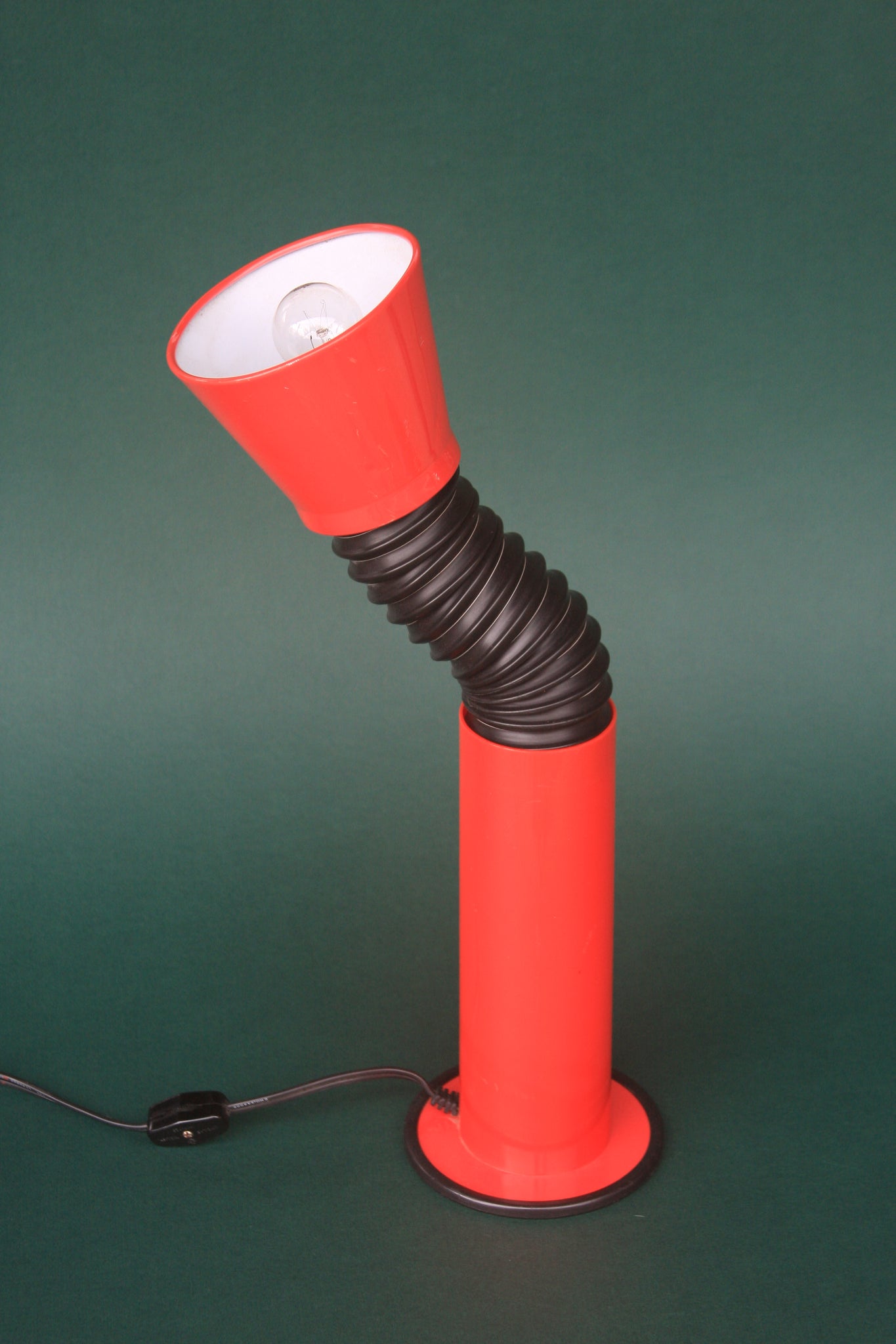 Vintage Italian Postmodern Red Gooseneck Lamp