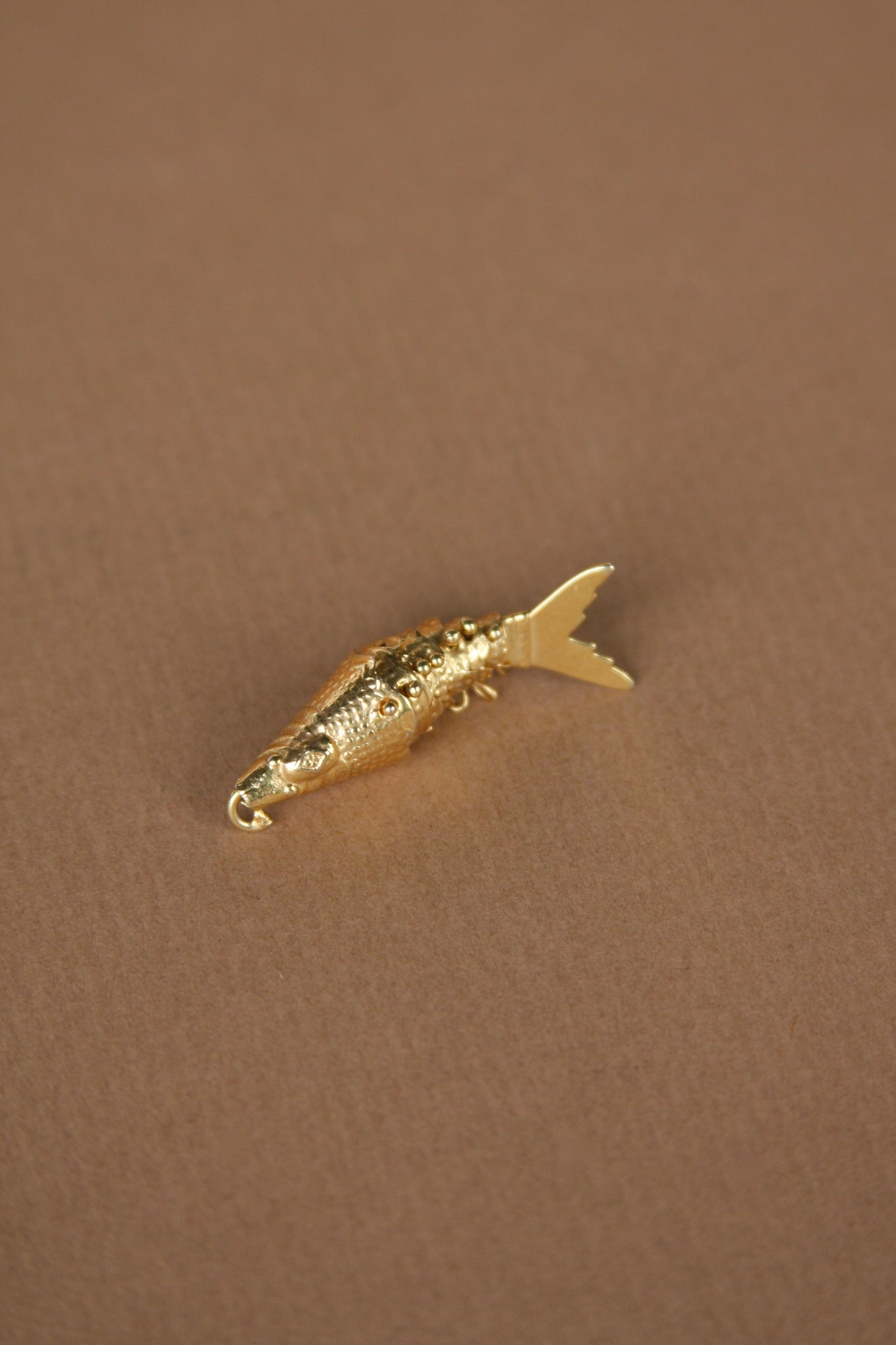 Vintage Gold Articulated Koi Fish Charm