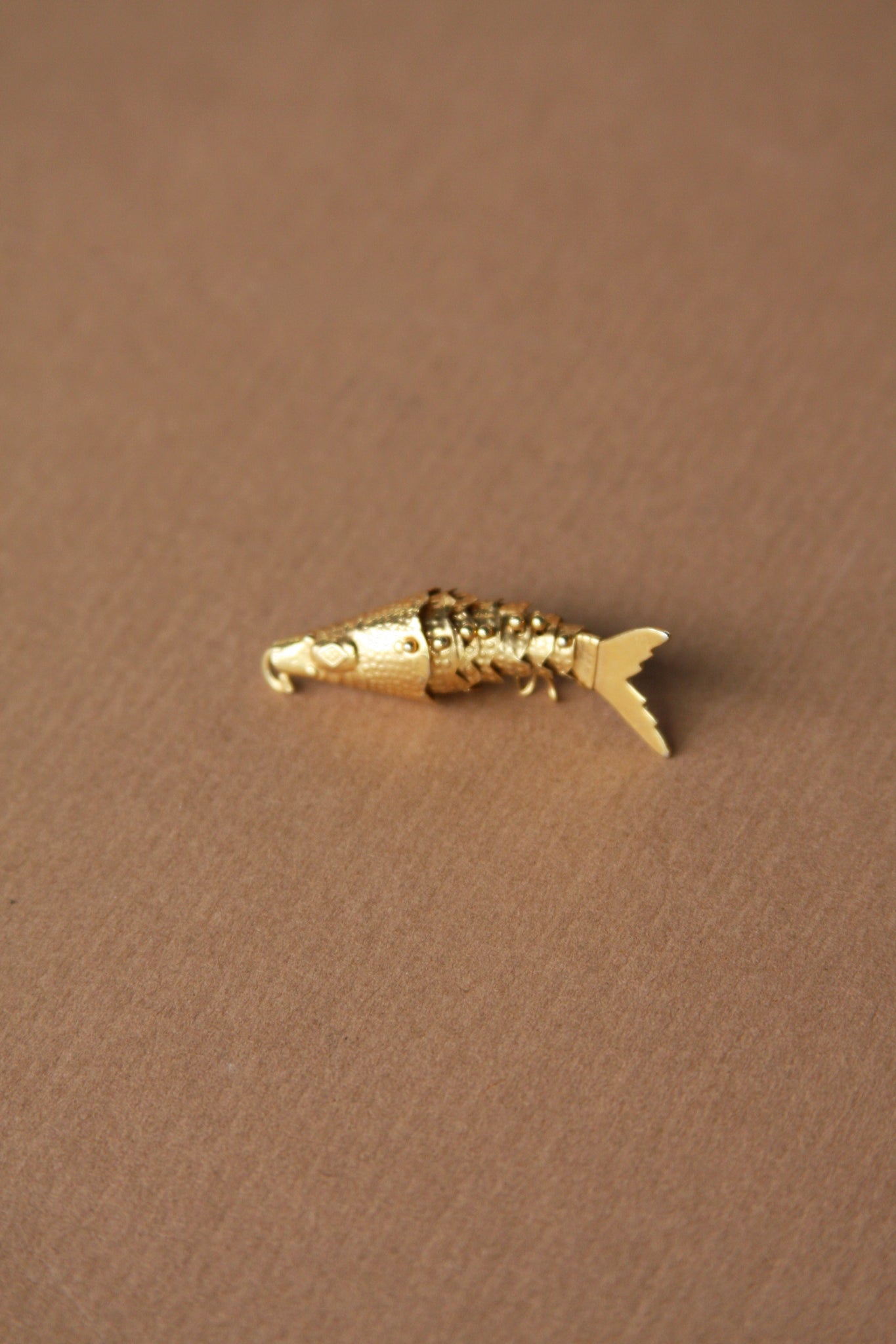 Vintage Gold Articulated Koi Fish Charm