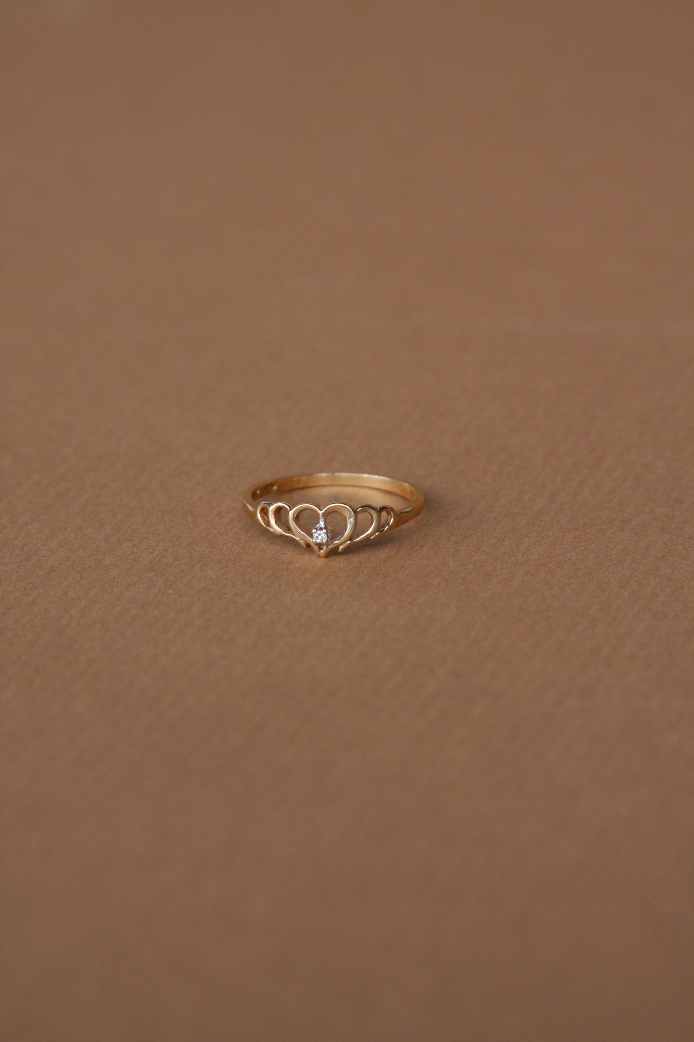 Vintage 10k Gold + Diamond Heart Ring