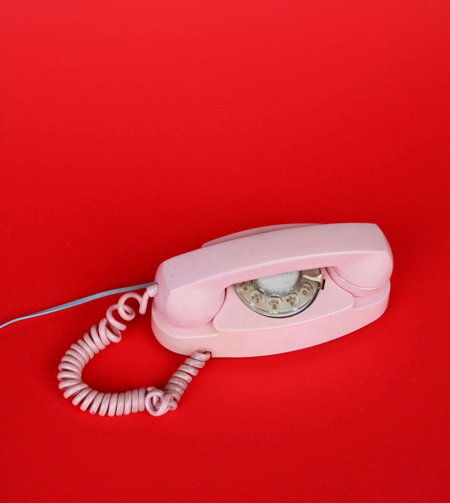Vintage MCM Pink Rotary Dial Phone