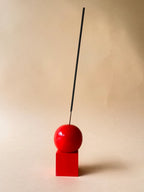 Hand Painted Wooden Incense Holder - Red