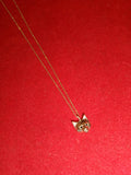 10k Gold Black Diamond Cat Necklace