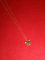 10k Gold Black Diamond Cat Necklace
