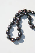 Peacock Black Baroque Pearl Necklace 16"