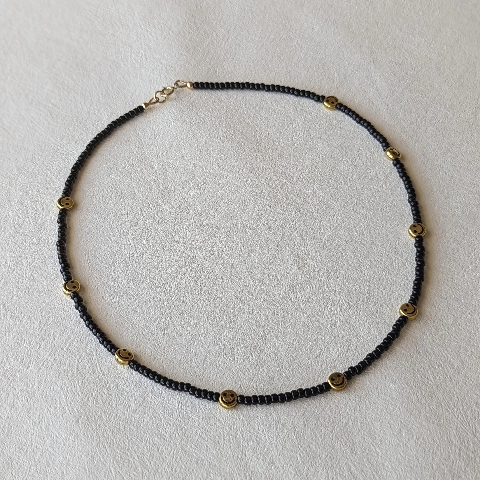 Hand Beaded Smiley Necklace