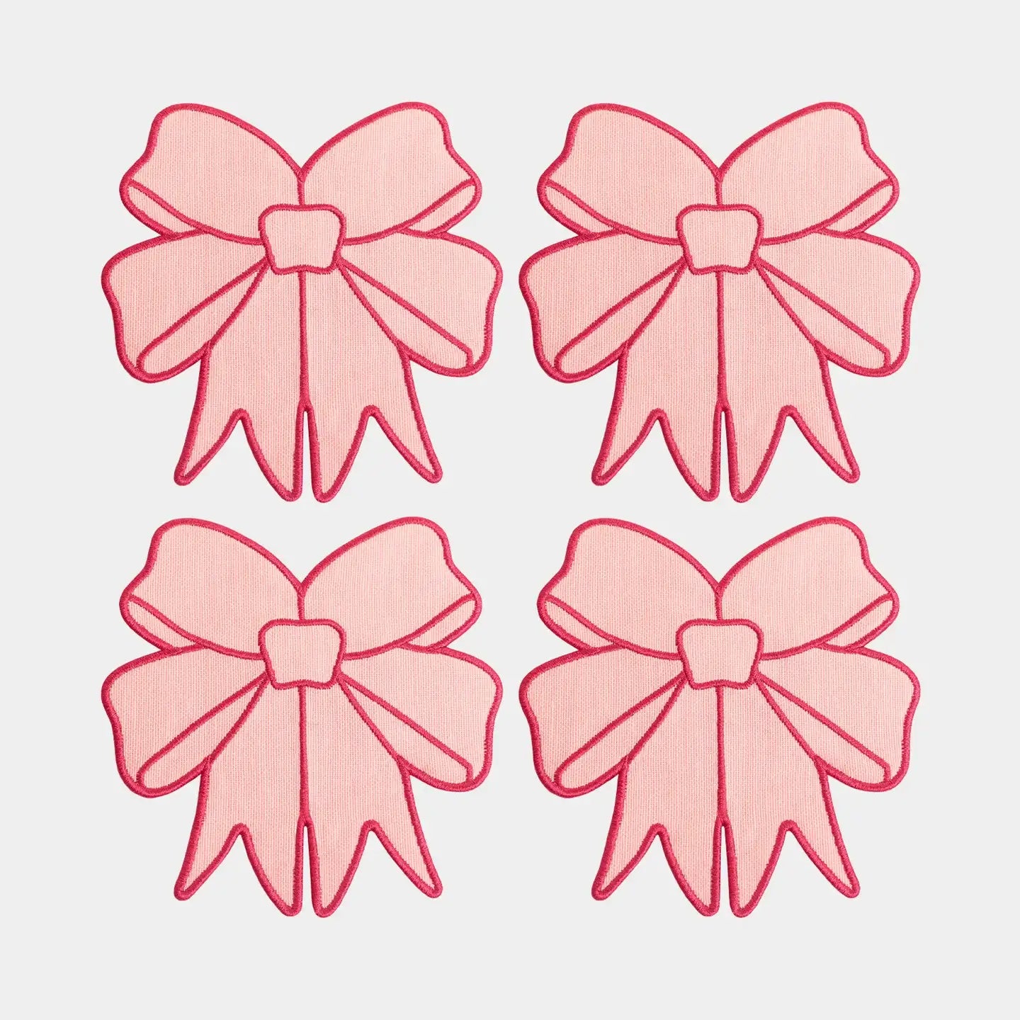 Set of 4 Pink Bow Linen Blend Coasters
