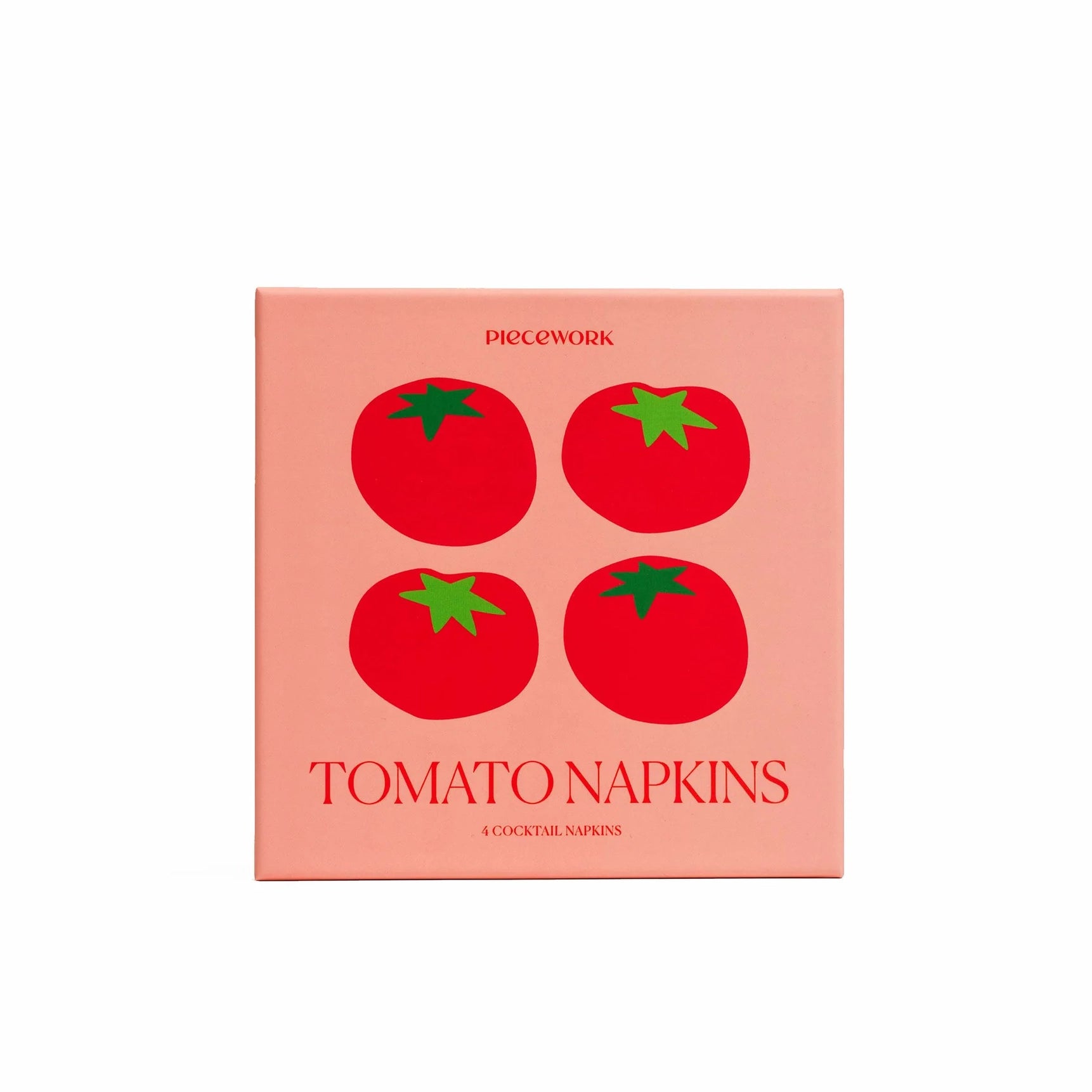 Tomato Linen Cocktail Napkins - Set of 4