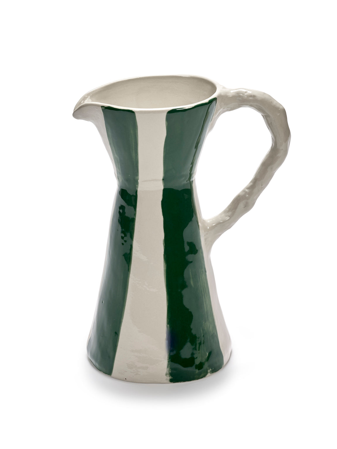 Green Stripe Charly Ceramic Jug / Pitcher