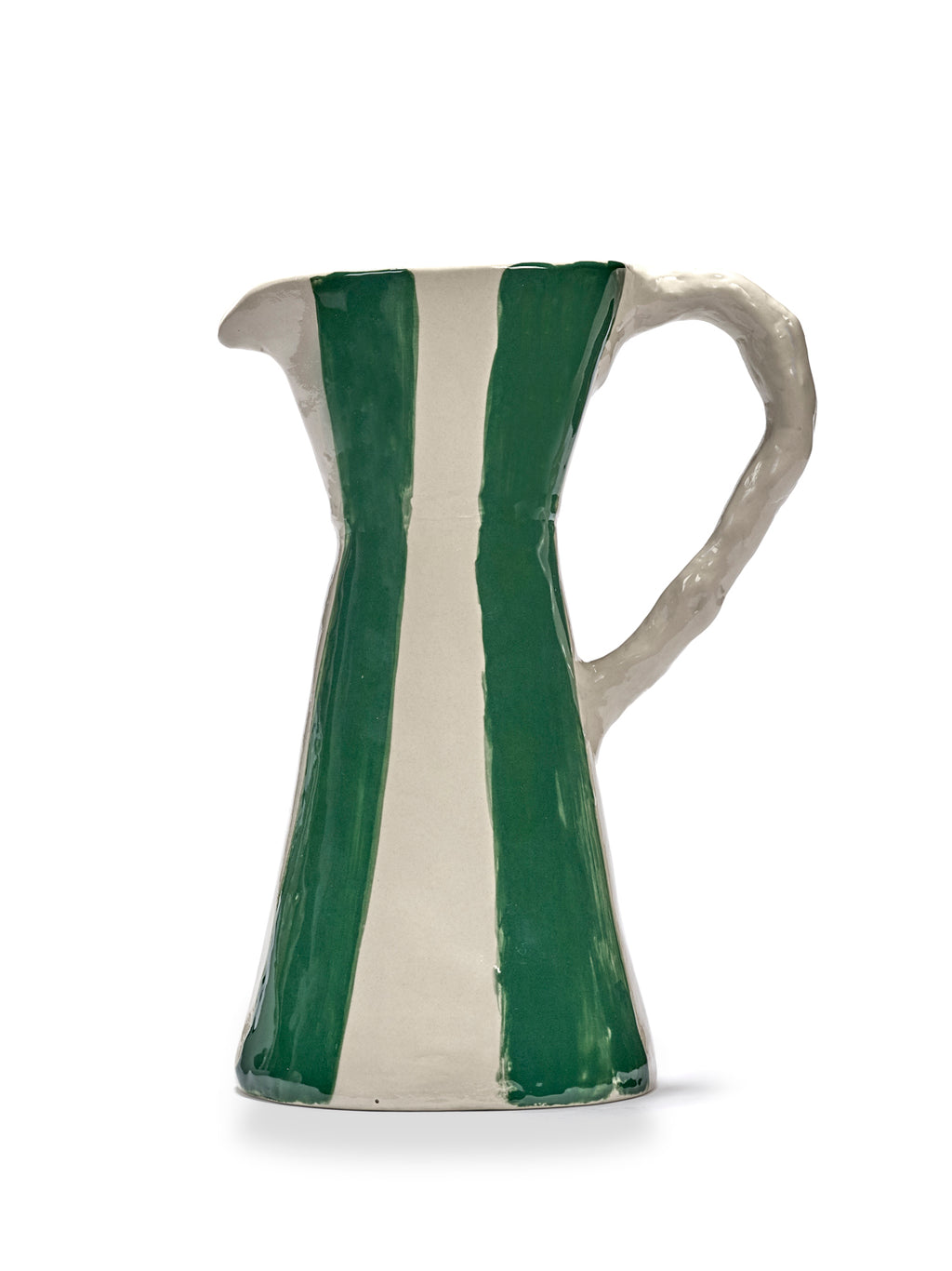 Green Stripe Charly Ceramic Jug / Pitcher