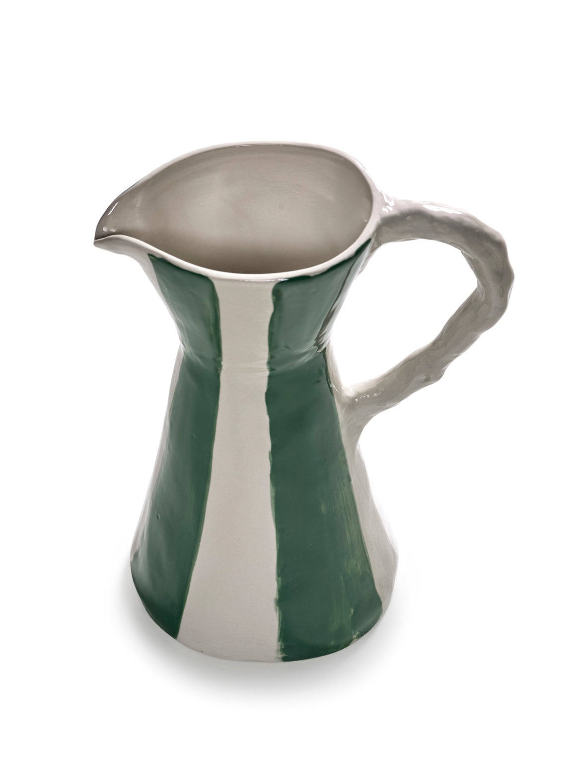 Green Stripe Charly Ceramic Jug / Pitcher