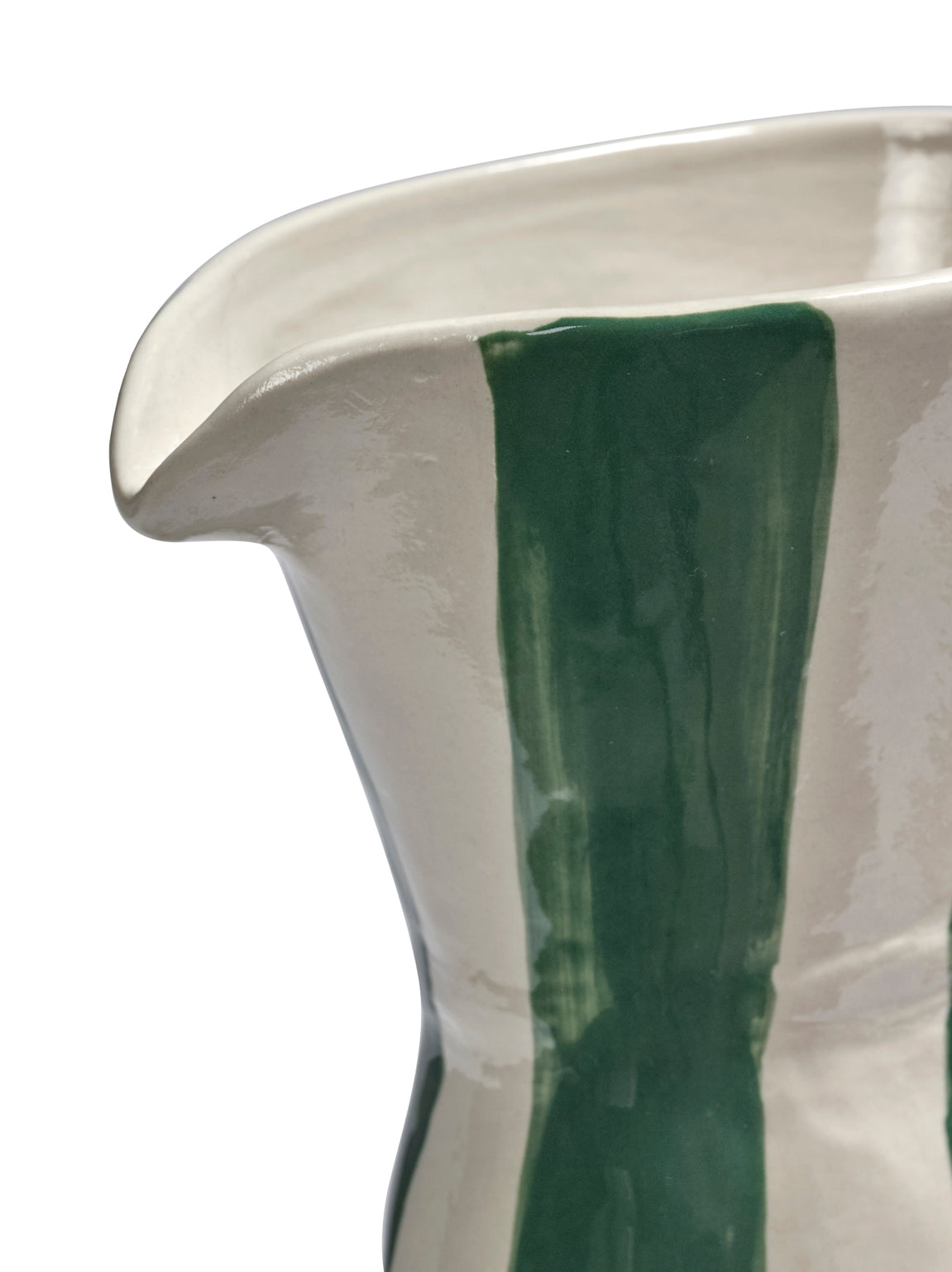 Green Stripe Charly Ceramic Jug / Pitcher