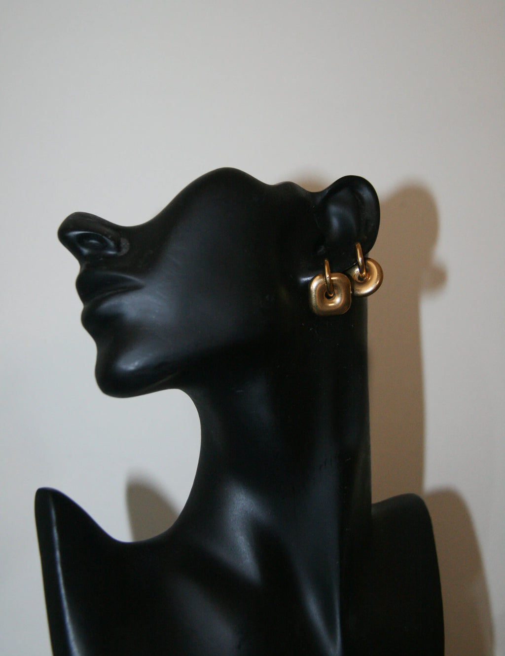 Geometric Gold Hematite Asymmetrical Earrings