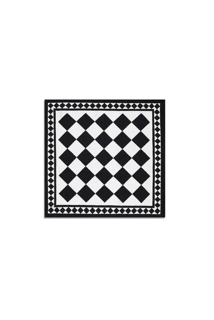 Black Check Linen Napkin