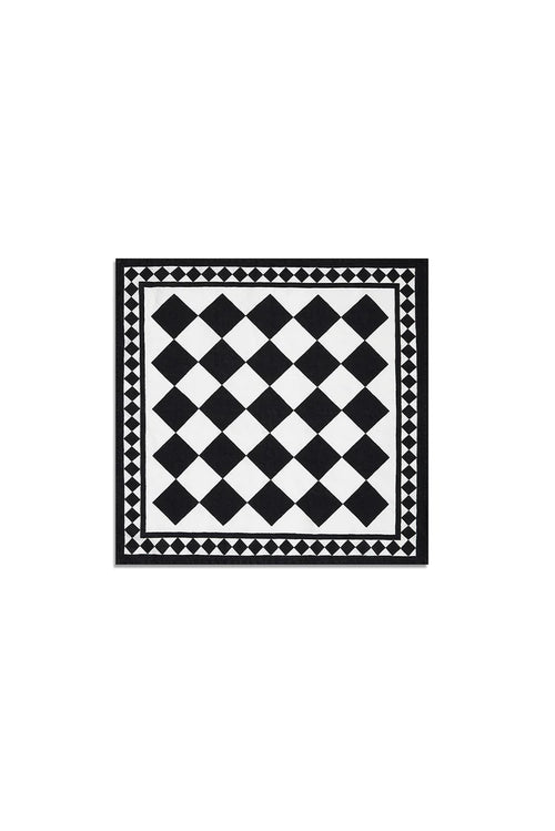 Black Check Linen Napkin