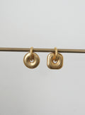 Geometric Gold Hematite Asymmetrical Earrings