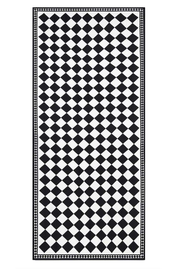 Black Check Linen Tablecloth x Claridge's