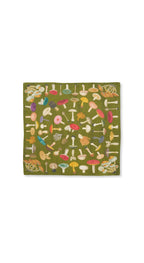 S&B x John Derian Green 'Fungi' Linen Napkin