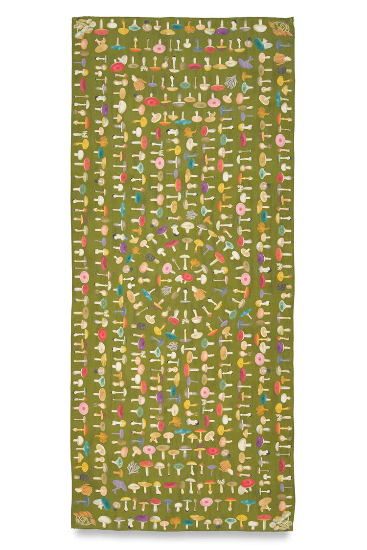 John Derian Green 'Fungi' Linen Tablecloth
