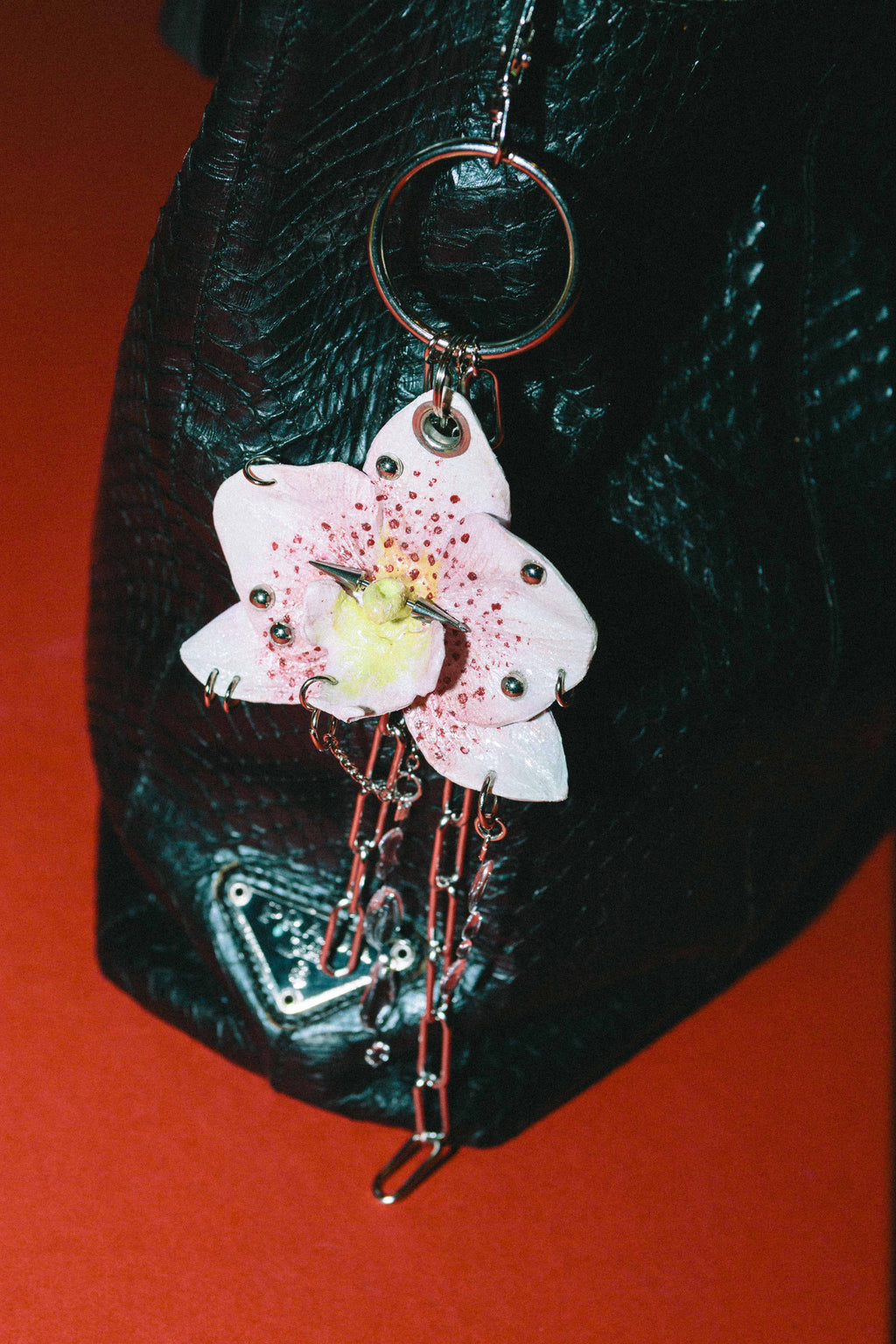 Orchid Bag Charm - Hand Sculpted & Adorned