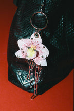 Orchid Bag Charm - Hand Sculpted & Adorned