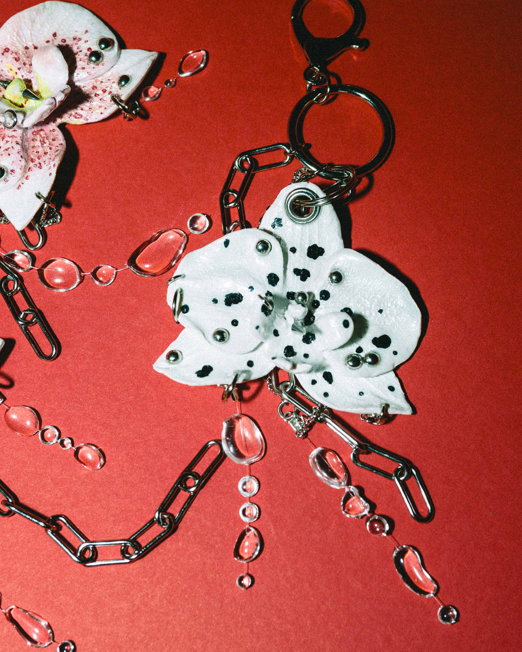 Orchid Bag Charm - Hand Sculpted & Adorned