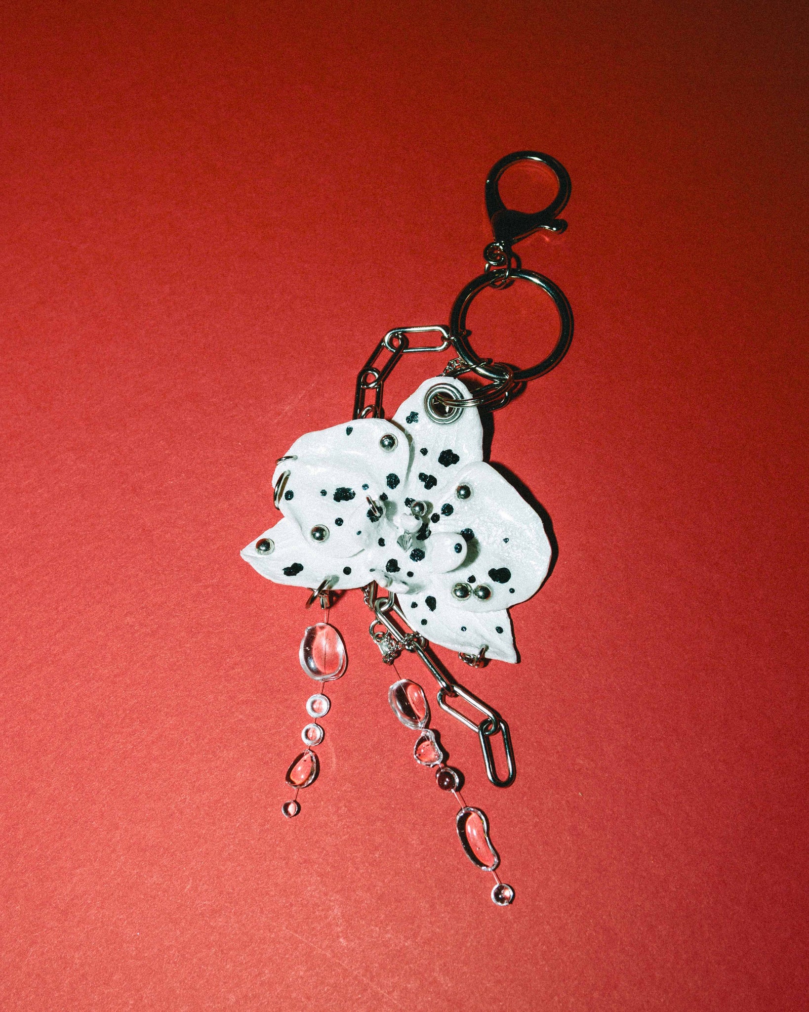 Orchid Bag Charm - Hand Sculpted & Adorned