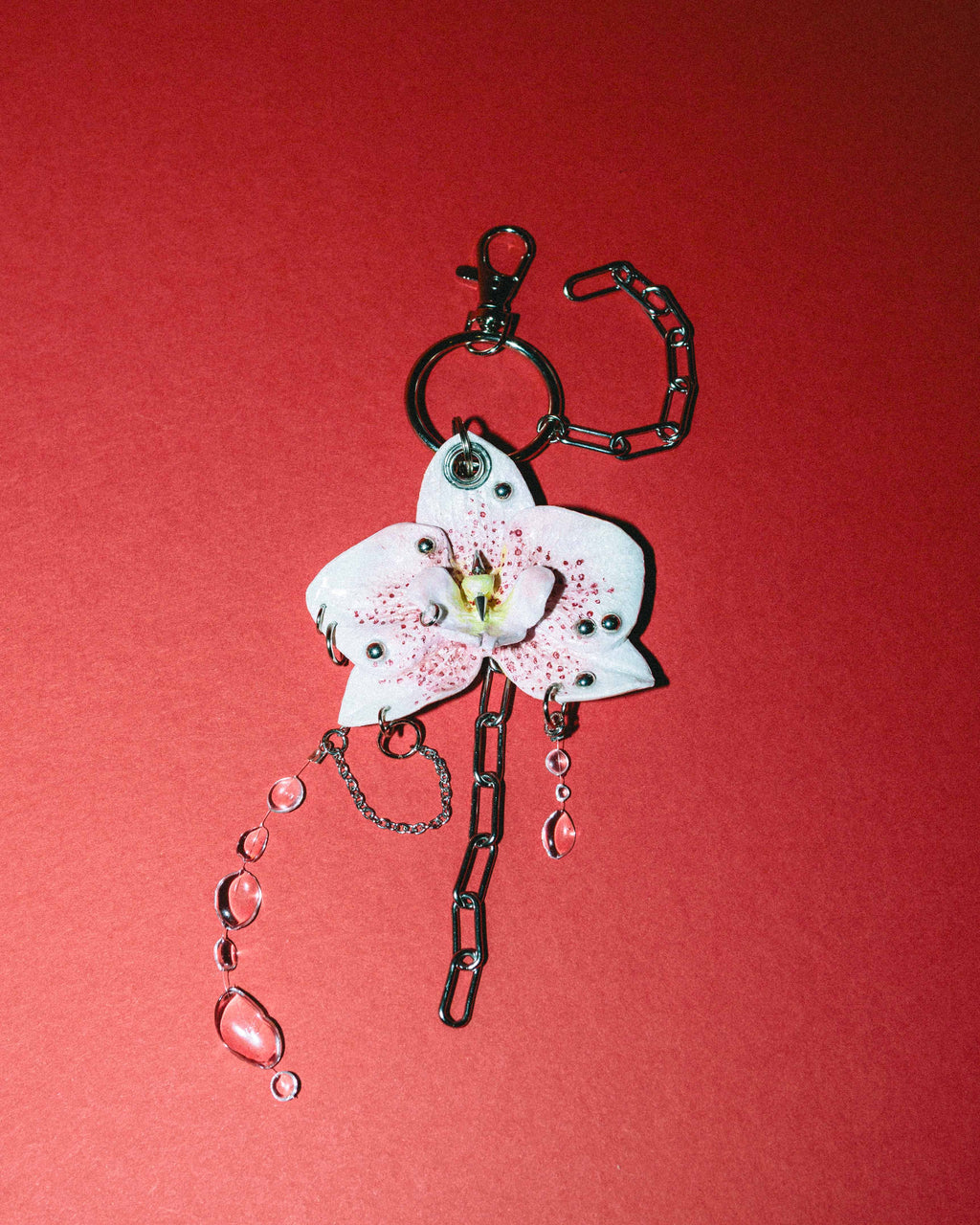 Orchid Bag Charm - Hand Sculpted & Adorned