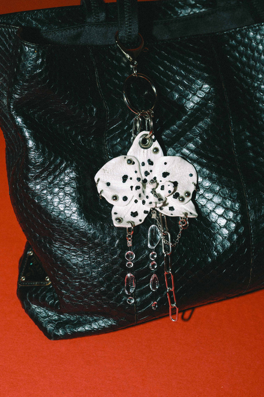 Orchid Bag Charm - Hand Sculpted & Adorned