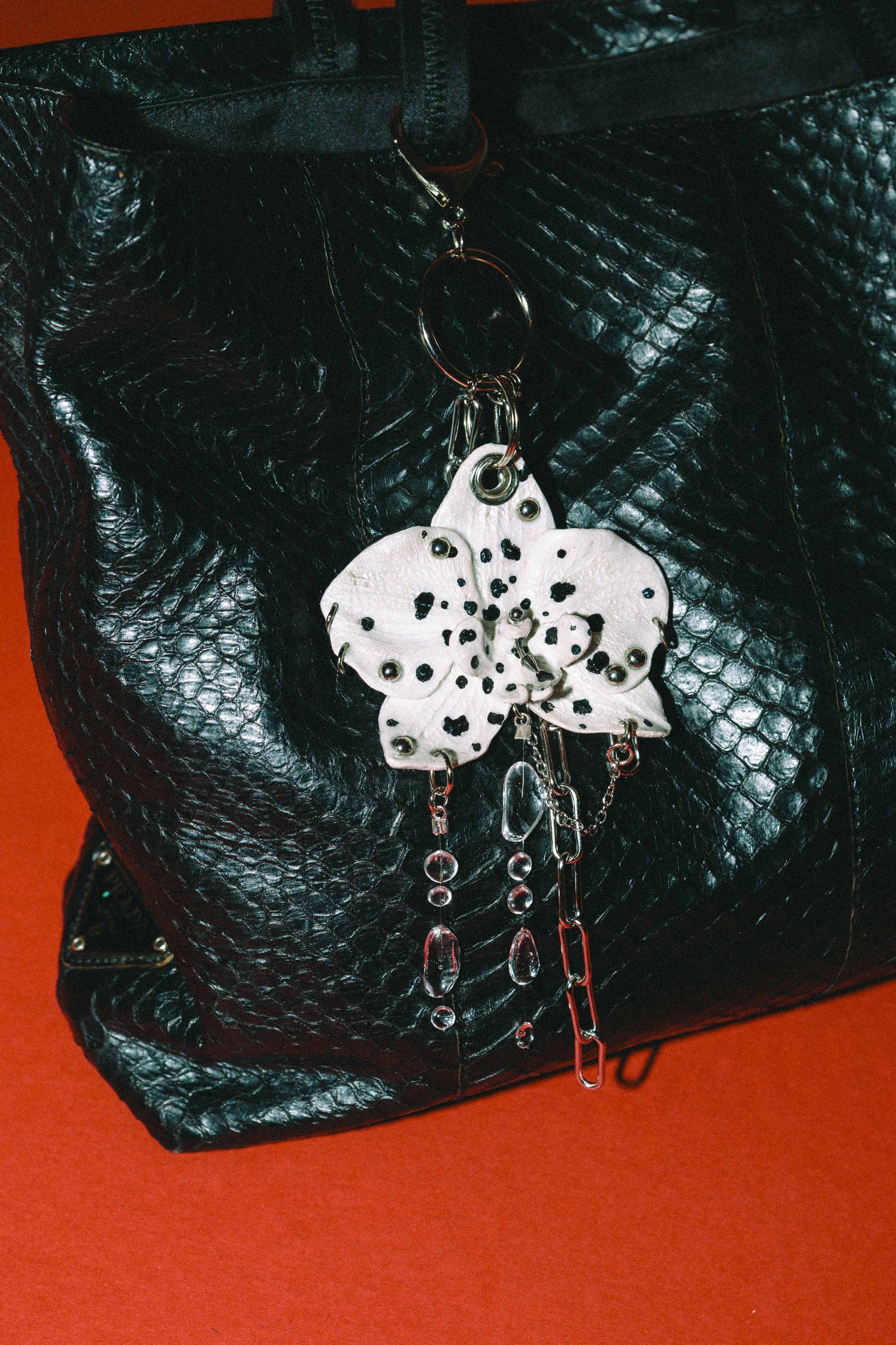 Orchid Bag Charm - Hand Sculpted & Adorned