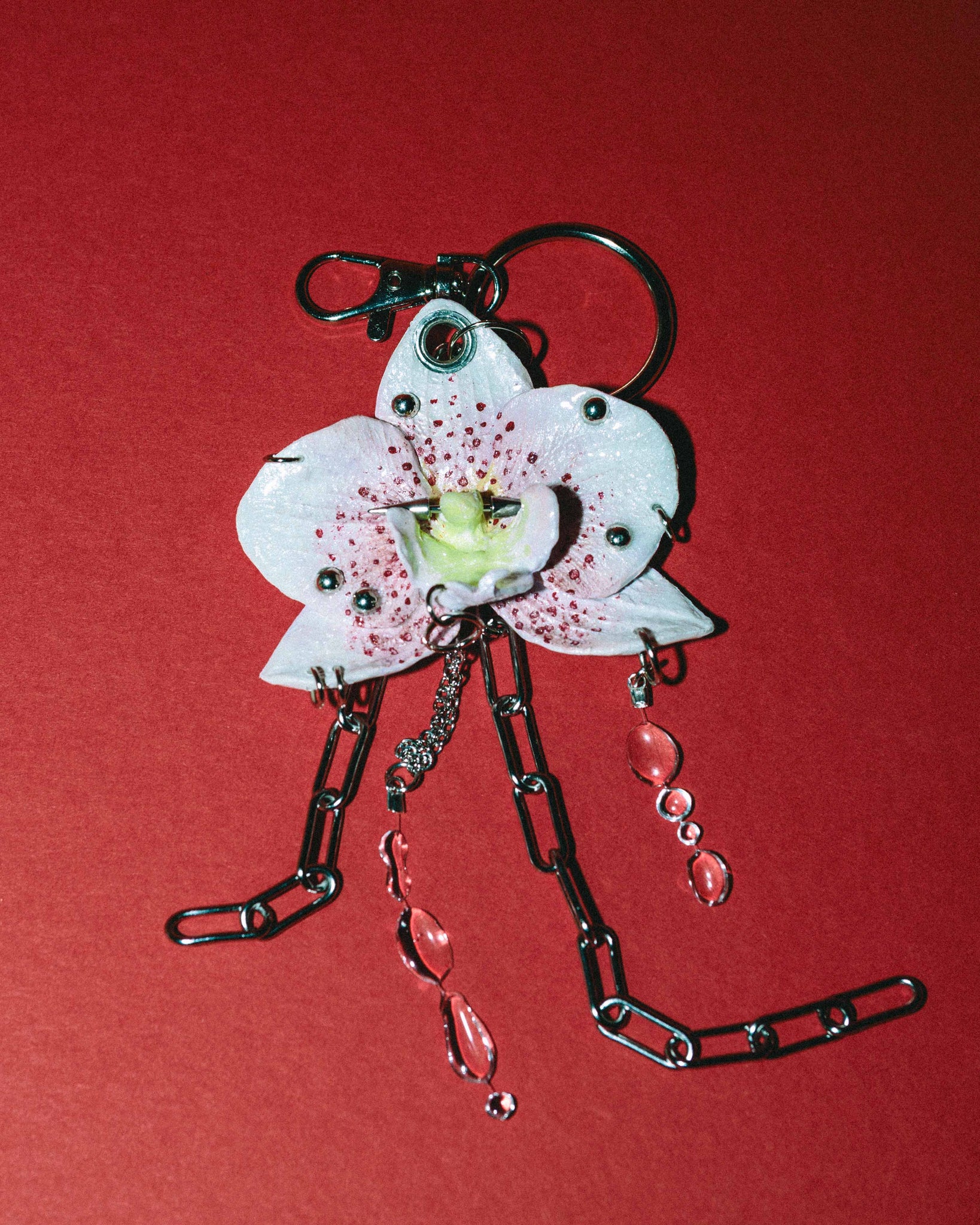 Orchid Bag Charm - Hand Sculpted & Adorned