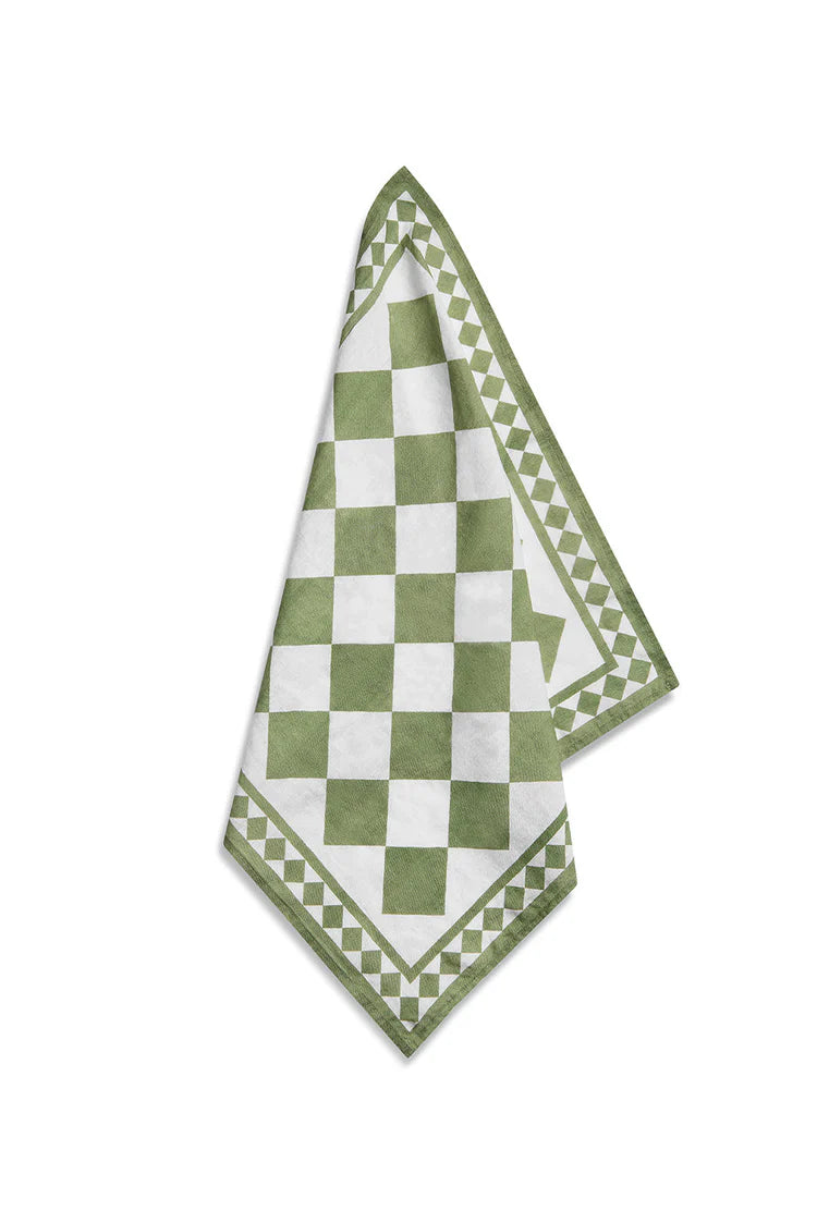Green Check Linen Napkin