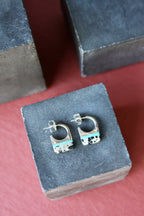 Rocks Earrings - Sterling Silver, Dalmatian Jasper, & Turquoise