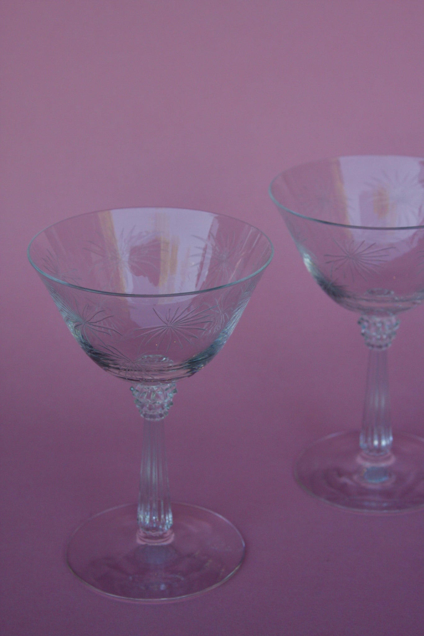 Pair of Celebratory Coupes with Etching