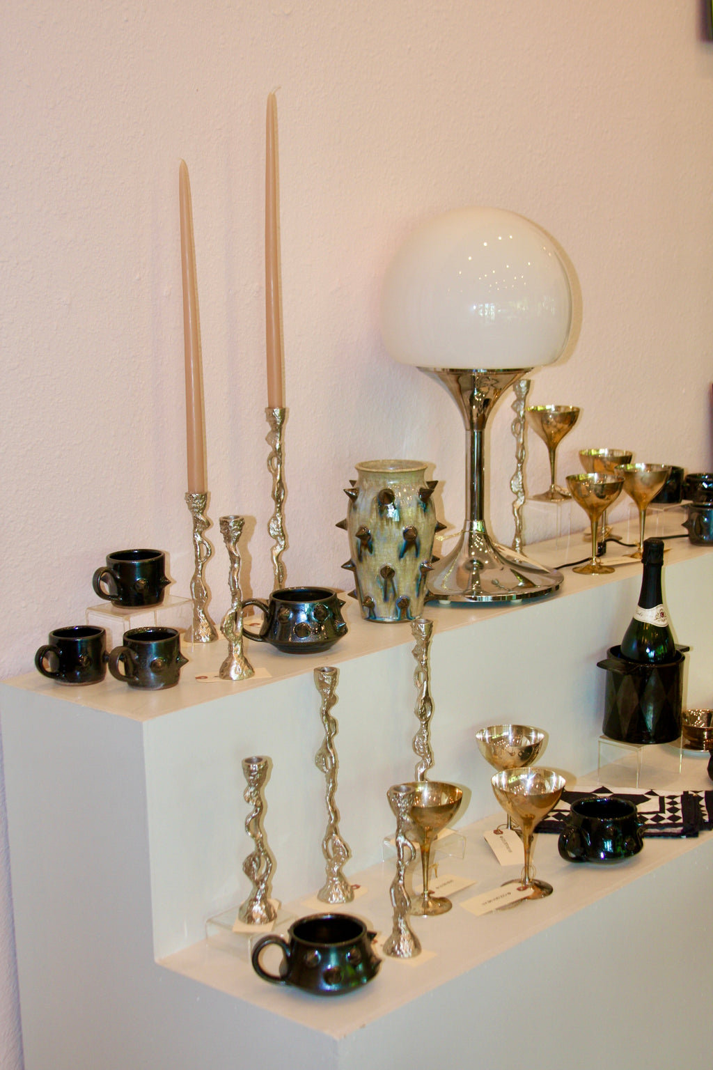 12" Seaworn Silver Candlestick Holder
