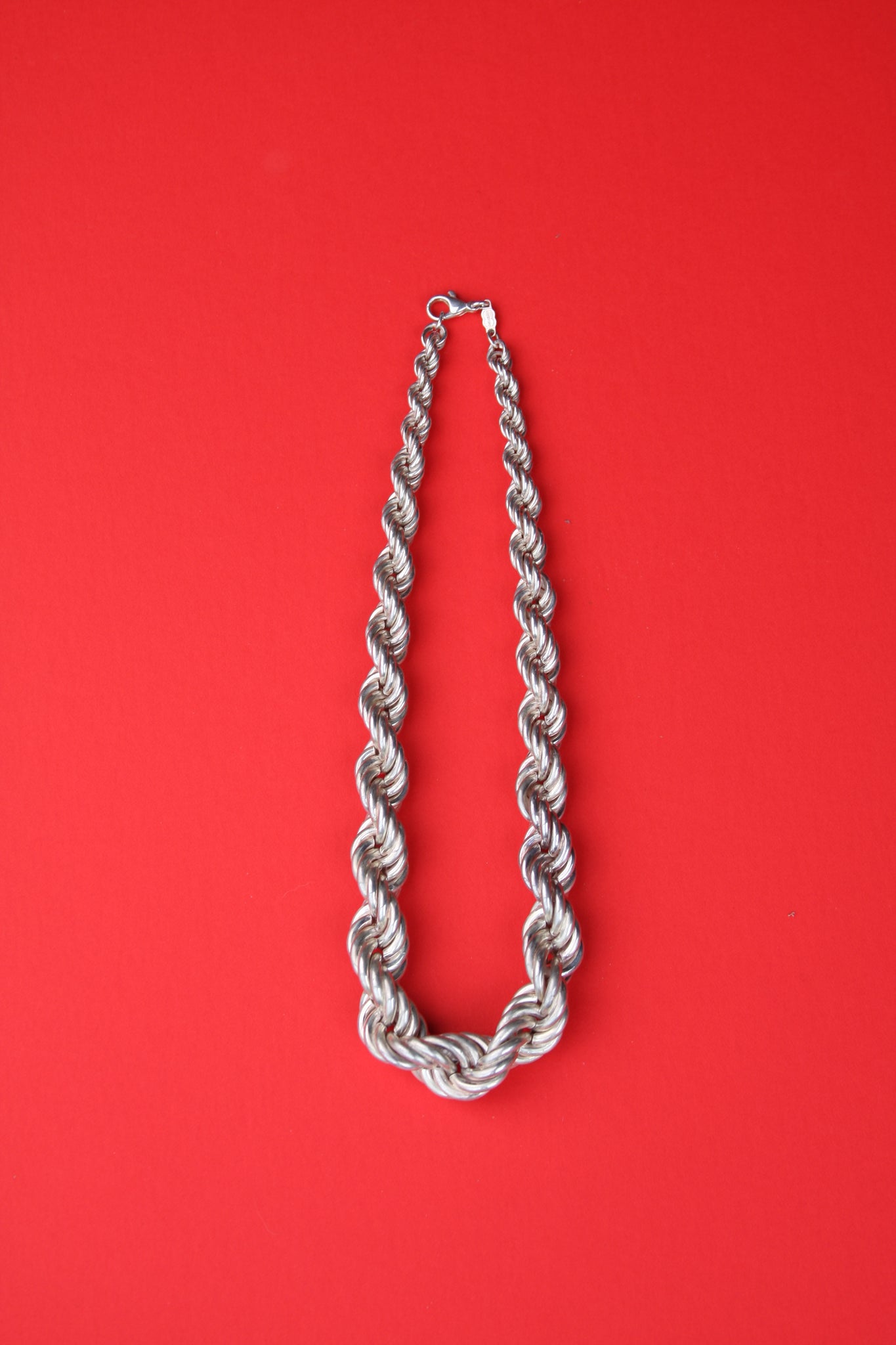 Vintage Sterling Silver Rope Necklace By Unoaerre