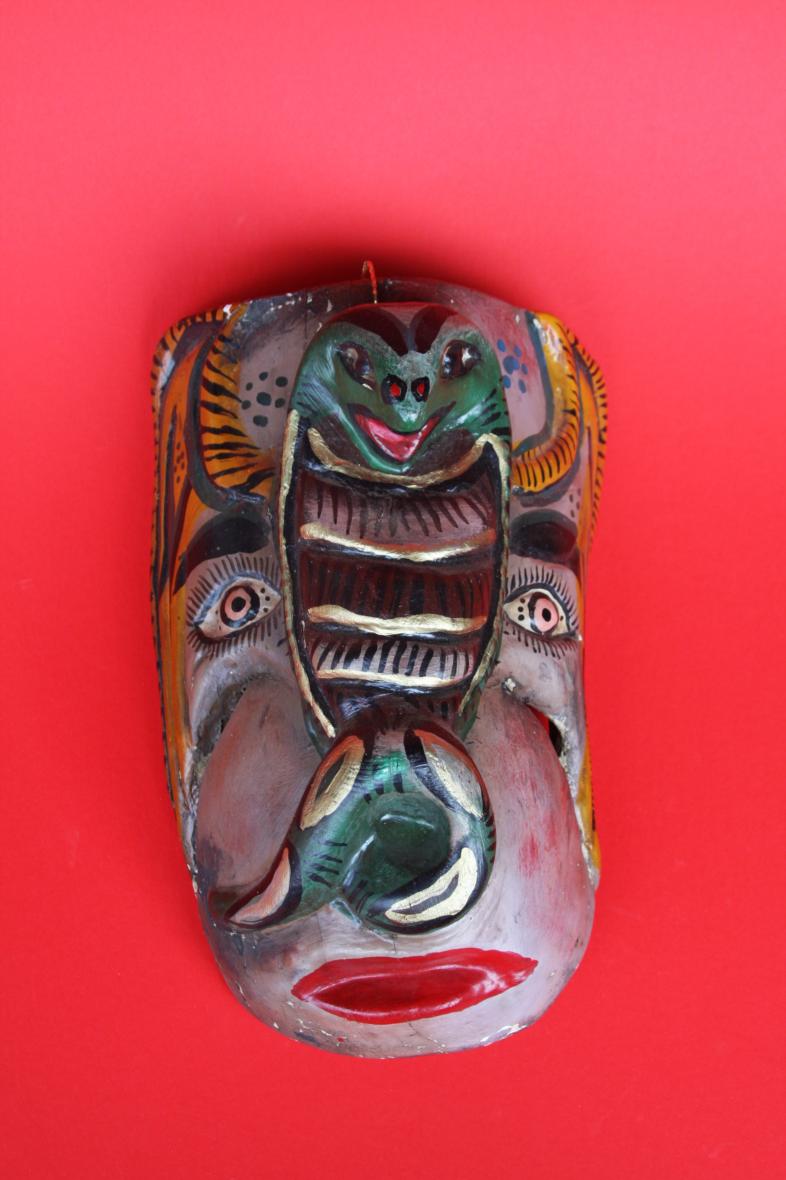 Vintage Handmade Mexican Mask
