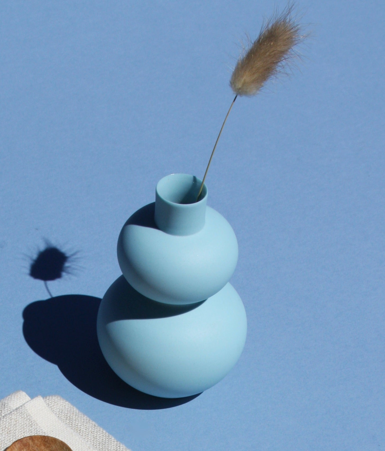 Pastel Blue Matte Porcelain Mini Double Lobed Vase