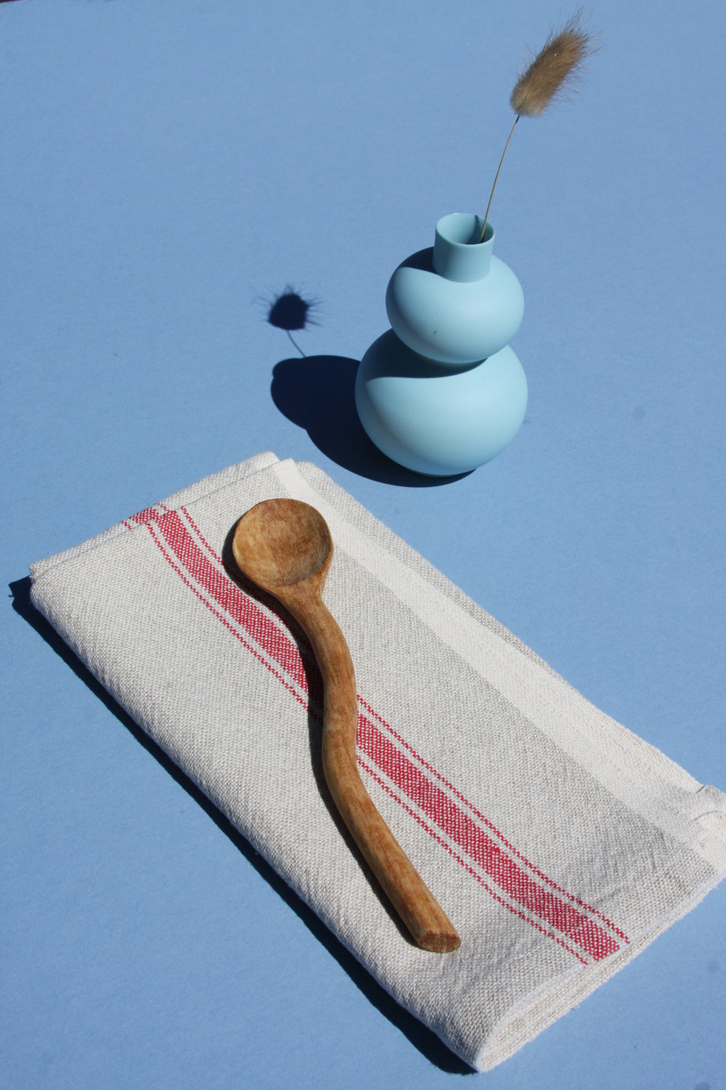 Pastel Blue Matte Porcelain Mini Double Lobed Vase