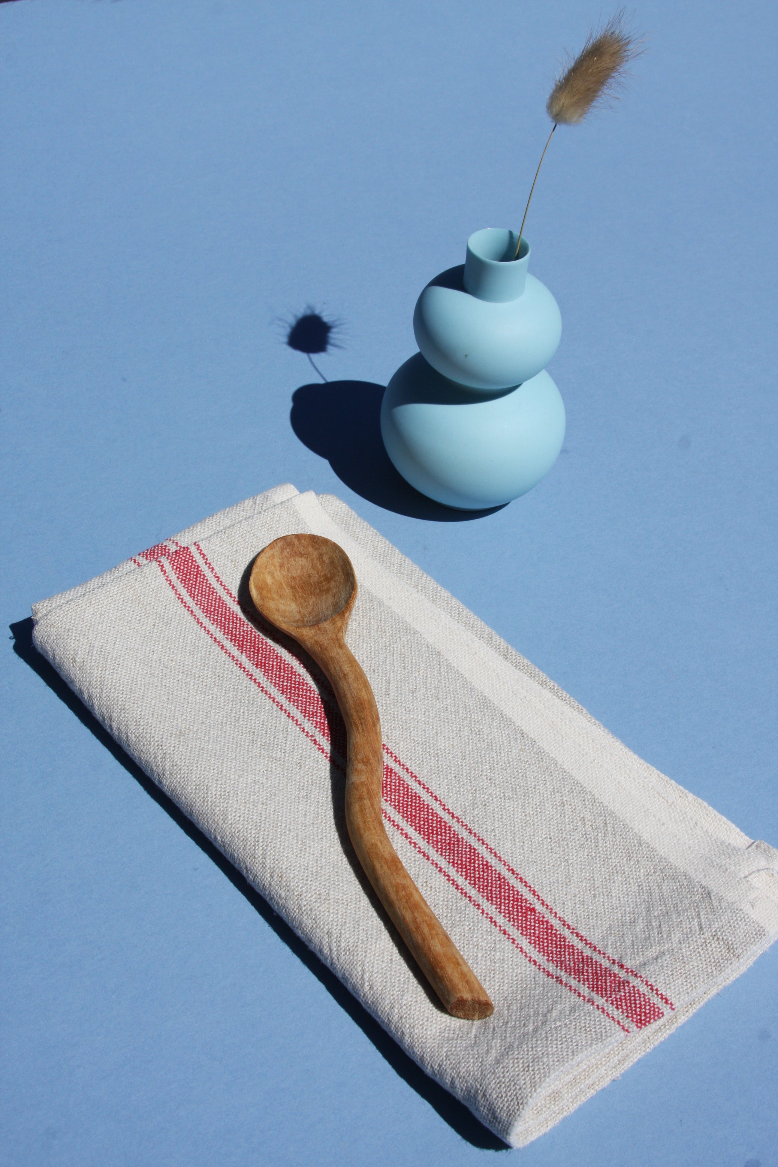 Pastel Blue Matte Porcelain Mini Double Lobed Vase