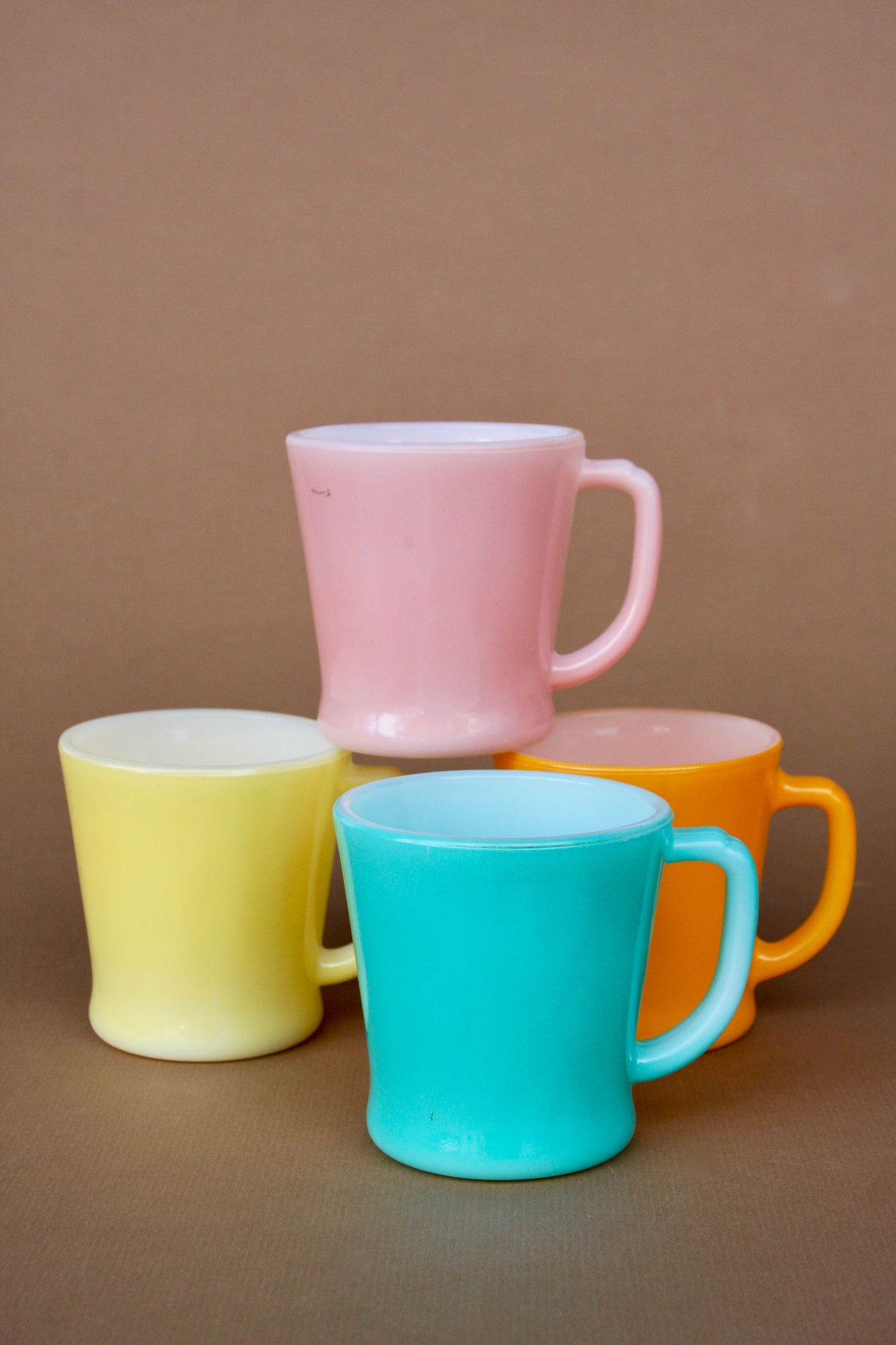 Vintage Fire-King Pastel Mugs - Set of Four