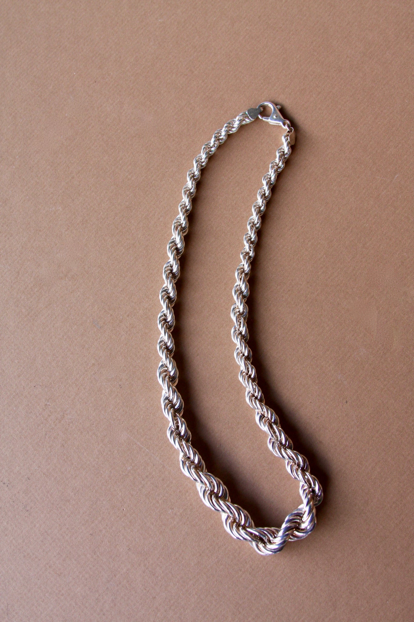 Vintage Sterling Silver Rope Necklace Made in Italy