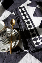 Black Check Linen Tablecloth x Claridge's