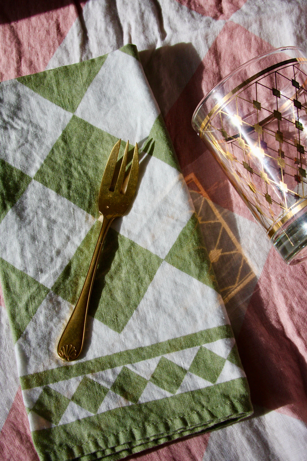 Pink Check Linen Tablecloth x Claridge's