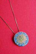 Vintage Taxco Sterling Silver Sun Face Pendant Necklace