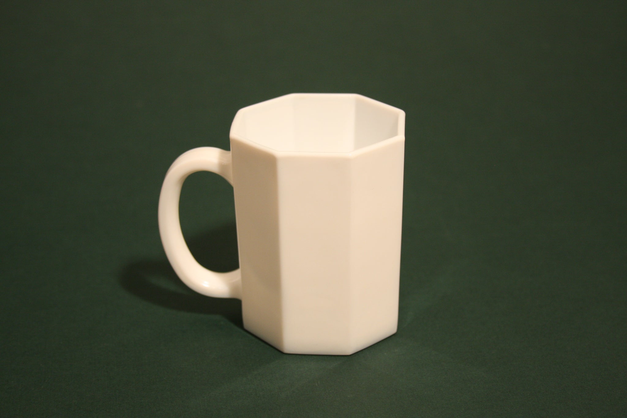 White 1980's Arcoroc Octogonal Mug - Sold Individually