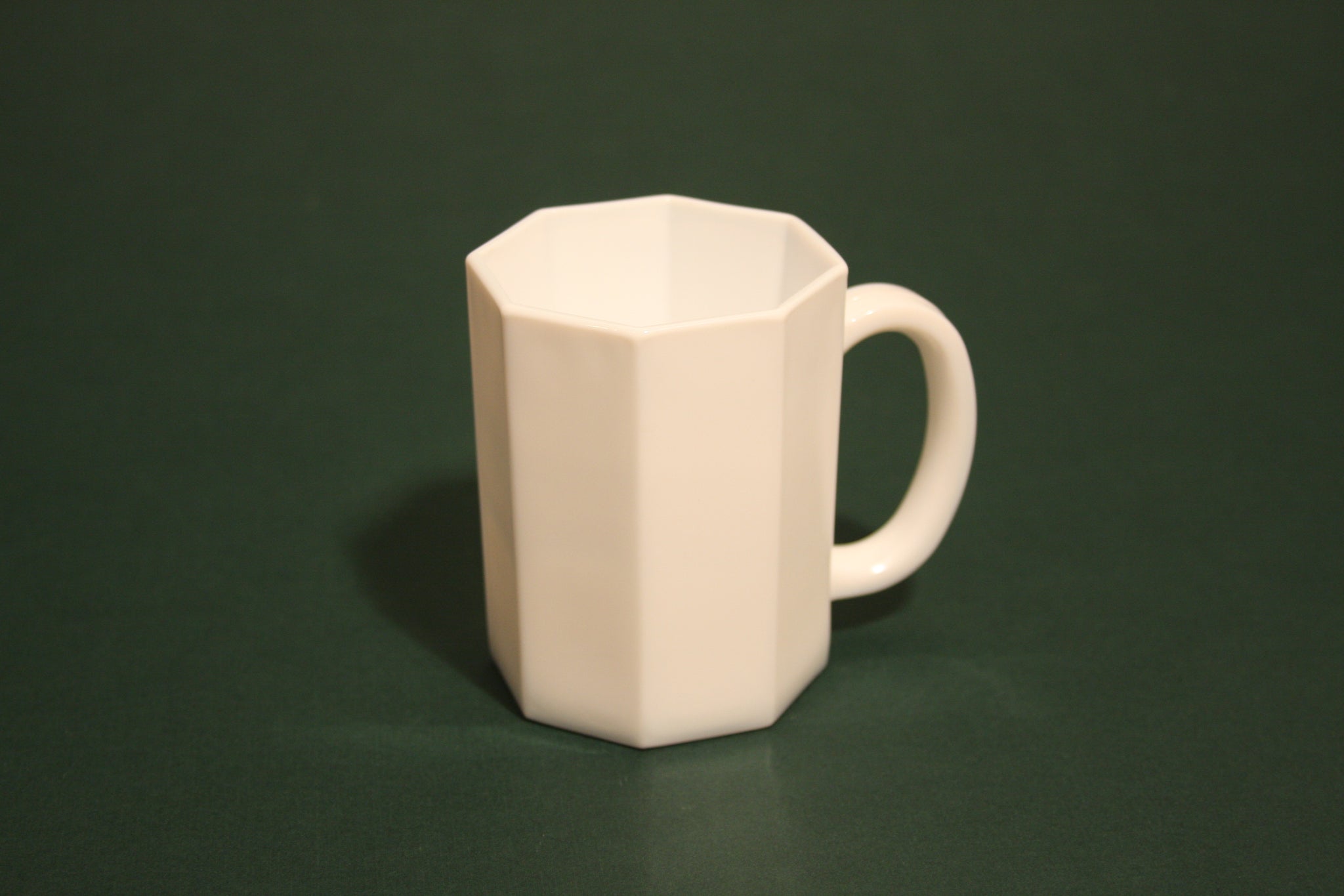 White 1980's Arcoroc Octogonal Mug - Sold Individually