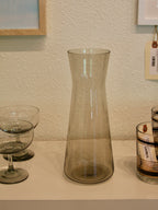 Minimal Large Smoked Grey Carafe / Flower Vase