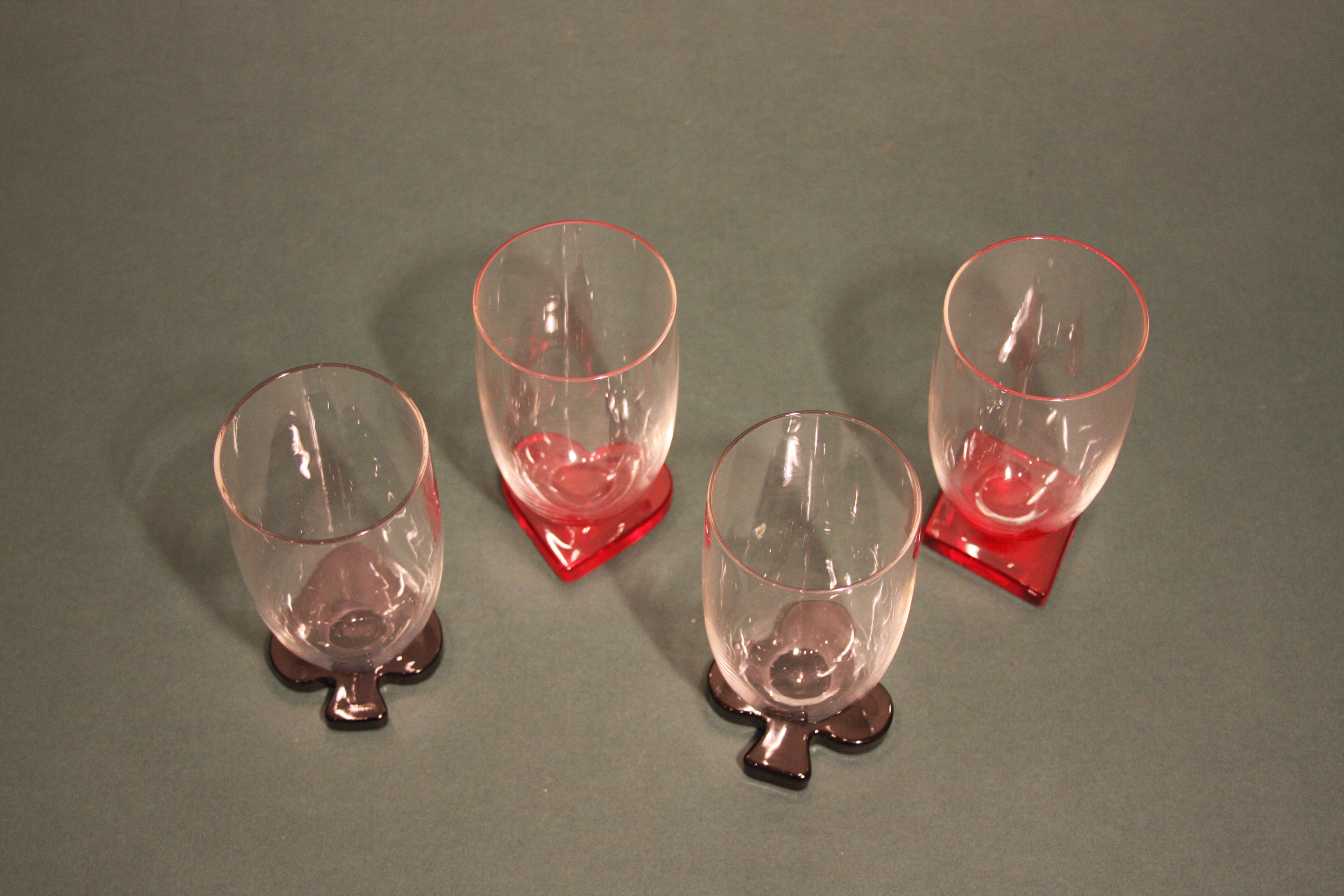 Vintage 1920-50's Cambridge Suits Set of 4 Glasses